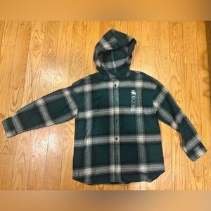 Gap long sleeve hooded button up flannel - new with tags
